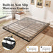 Floating Bed Frame Queen Size with Smart LED Lights & Charging Station