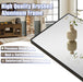 57"X21" Rectangle Full Length Mirror, Black Aluminum Frame Floor Mirror with Stand, HD Shatterproof Glass & Rust-Proof Body Mirror for Bedroom, Living Room, Bathroom, Entryway