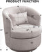 Grey 360 Degree Swivel Upholstered Accent Armchair
