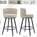 Swivel Bar Stools Set of 2, 28" Seat Height, Modern Design | Upholstered Barstools with Back and Footrest, Metal Legs, Suitable for Kitchen Island, Counter, Dining Room