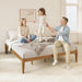 Twin Platform Bed Frame - 16" Wood Mattress Foundation Base, Teak