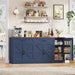 71” Large Sideboard Buffet Cabinet, Farmhouse Coffee Bar Cabinet (Blue)