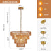 Gold Rattan Chandelier NineteenPointSeven Inch BohoChic