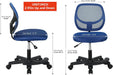 Kids Adjustable Mesh Low-Back Swivel Study Desk Chair with Footrest, Blue