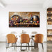 Kitchen Wall Art Grape Barrel Painting Red Wine Glass Fruit Artwork Prints for Dinning Room Bar Canvas Wall Decor for Living Room Food Still Life Abstract Picture Home Decoration 20X40In