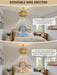 20 Inch Boho Rattan Fandelier Ceiling Fans with Lights and Remote Control