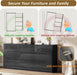 High Gloss Dresser for Bedroom, 60.2" Wide 9 Drawer Dresser, Black