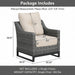 3 Pack Patio Furniture Set with 6" Thick Cushions,  Rattan Wicker Patio Set with Two Outdoor Chairs and Table, High Back Rattan Chair with Comfy Cushions for for Porch, Garden Poolside Balcon