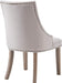 Dining Chair Beige Fabric Leisure Padded Ring Chair, Nailed Trim, Set of 2