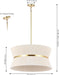 Lighting Collection – Alma Bleached Natural Rattan & Brass Gold 4-Light Adjustable Chandelier, Contemporary Glam Hanging Ceiling Fixture with LED Bulbs Included (CHA4037A)