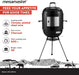 Vertical 18 Inch Charcoal BBQ Smoker, 4-In-1 Portable Outdoor Grill with Adjustable Air Vent, 600 SQ. in Cooking Area, Built-In Temperature Gauge, BBQ Grill for Camping, Picnics - 810-36014