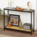 Bamboo Narrow Console Table, 39.4"(L) Wood Small Entryway Table with Rattan and Glass, Accent Slim Hallway Tables, Thin Sofa Side Tables for Hallway, Living Room, Bedroom, Foyer, Black