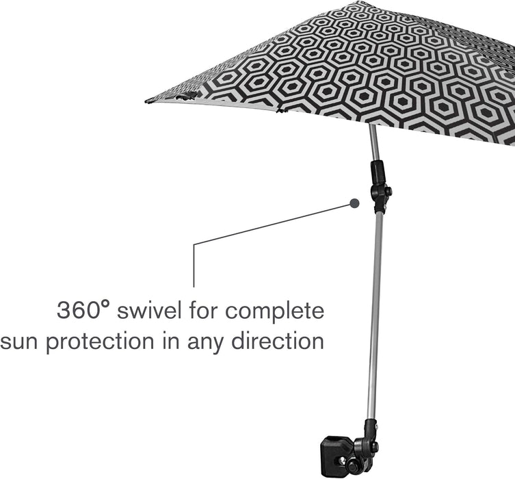 Versa-Brella UPF 50+ Personal Sun Shade - Portable Umbrella for Sports & Outdoors - Secure Clamp, 360-Degree Swivel Adjustable Position for Maximum Sun Protection - Compact with Carry Case