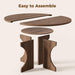 47" round Dining Table for 4-6 People, Walnut
