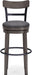 Caitbrook 30" Farmhouse Bar Height Upholstered Swivel Barstool, Gray
