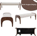Modern 51" Wide Ottoman Bench, Long Entryway Bedroom Bench with Solid Wood Legs and Sherpa Upholstered Dining Bench Storage Bench for Living Room Indoor, Kitchen, Beige