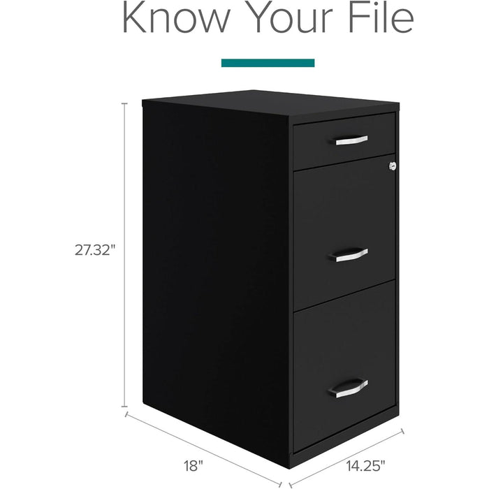 Locking 3-Drawer Steel File Cabinet