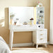 48" Modern Fluted Makeup Vanity Desk with Large 36" Mirror & Lights, with 5 Drawers & Adjustable Shelves, Oak 2025 NEW