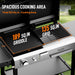 2-In-1 Propane Gas Grill and Charcoal Grill Combo with Lid, 12000BTU Flat Top Griddle & Charcoal BBQ Grill with Electronic Ignition, Enamel Griddle & Grate for Outdoor Backyard Cooking Barbecue