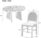5-Piece Retro Functional Dining Set, Solid Wood Extendable Dining Table with 4 Upholstered Chairs and Rattan Backrests, round Dining Table Set for Dining Room Kitchen (Natural-7.7)