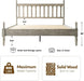 Queen Size Bed Frame, Solid Wood Platform Bed with Headboard & Footboard, Central Metal Legs, 12 Sturdy Slatted Base, Anti-Noise & Slip-Free, No Box Spring Needed, Weathered Gray Oak Finish WCQ-34