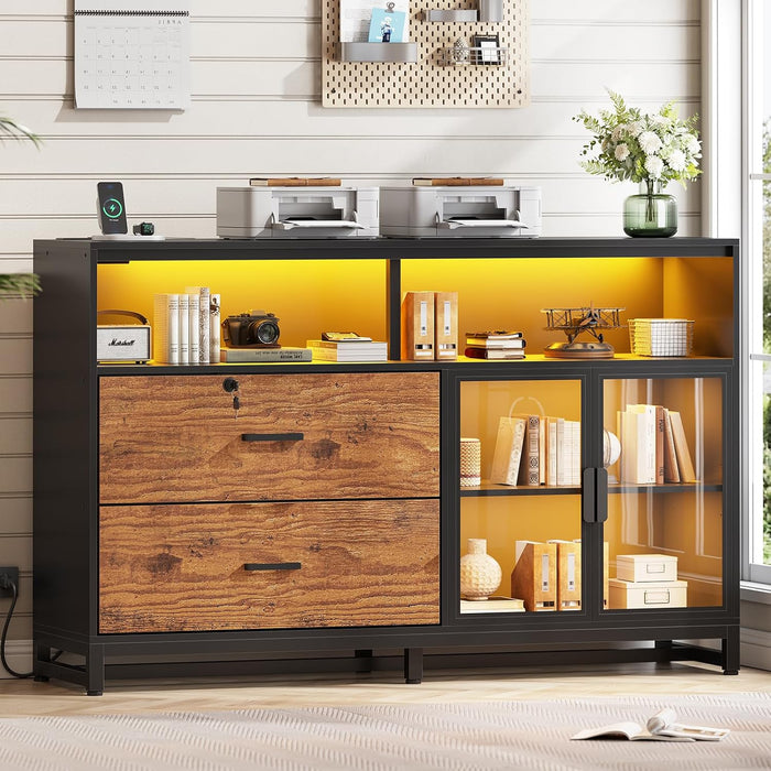 59" Filing Cabinet with Lock Drawers Fits Legal Size for Home Office