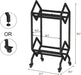 Bookshelf Book Rack Industrial Metal Bookcase 2 Tier Holder with Wheels Modern Stylish Design Magazines Files Album Recipe Book Storage Organizer for Sofa End Bed Beside