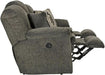 Maxim Power Reclining Sofa in Soft Charcoal Gray Polyester Fabric