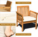 4 Piece Outdoor Acacia Wood Sofa Set with Water Resistant Cushions, Padded Patio Conversation Table Chair Set W/Coffee Table for Garden, Backyard, Poolside (1)