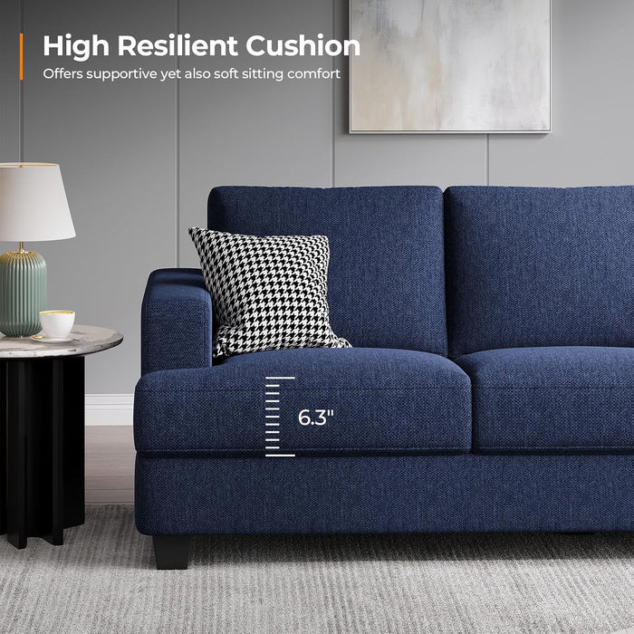 89 Inch NavyBlue DeepSeats Oversized Sofa LivingRoom