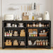 60 Inches Sideboard Buffet Cabinet with Storage and 4 Doors, Black