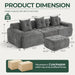 CharcoalGray 101Inch Modular Sectional Sofa With Ottoman