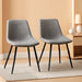 Dining Chairs Set of 2 Modern Upholstered Dining Room Chairs Faux Leather Mid Century Kitchen Chairs with Metal Legs for Dining Room Kitchen, Grey