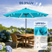 Durable Solar Led Patio Umbrellas with 32LED Lights 9FT (Turquoise)