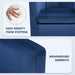 Deluxe Blue Velvet Upholstered Barrel Armchair Set