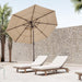 9FT 3 Tier Patio Umbrella Outdoor Market Umbrella Table Umbrellas with 8 Ribs 1.5 Pole Push Button Tilt and Crank UV Protection for Garden,Beige