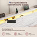 Queen Size Bed Frame with 2 Storage Drawers and Headboard Wooden Platform Bed Frame with LED Lights and Charging Station Easy Assembly/No Box Spring Needed/White