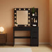 Vanity Desk with Mirror and Lights - Makeup Vanity Desk with 4 Drawers, Built-In Power Outlet & USB, Adjustable LED Lighting, Makeup Table for Bedroom