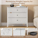 Large White 3 Drawer Dresser, Painted 30 Inch Tall Wood Nightstand with Storage, Wide Modern Chest of Drawers with Ball Bearing Slide for Bedroom Hallway Living Room Entryway Office
