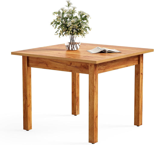 39 Inches Square Dining Table for 4 People, Brown Wooden Kitchen Table Small Dinner Table, Modern Dining Room Tables for Living Room, Kitchen, Oak Brown