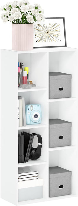 7 Cube StorageBookcase With Reversible Shelves BrightWhite