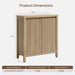 Sideboard Buffet Cabinet with Storage, Fluted Credenza Buffet Table
