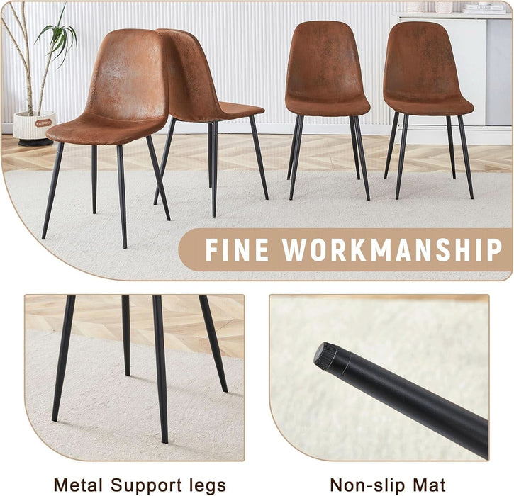 71" Farmhouse Dining Table Set for 6 - Wood Kitchen Table with Storage Shelf and Upholstered Chairs Set,Rectangular Dining Room Tables Set for Kitchen,Industrial Brown & Black Split-Color