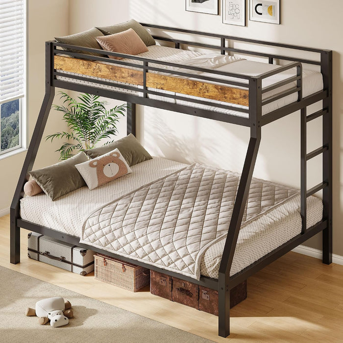 TwinOverFull Bunk Bed With Industrial Guardrail System