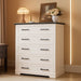 Tall Dresser Five Drawers Farmhouse White Distressed