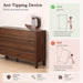 Walnut Dresser for Bedroom, 51" Mid-Century 7 Drawer Dresser with Wide Drawers and Wood Legs, Curved Edge Design, Modern Large Dressers & Chests of Drawers for Bedroom, Hallway.