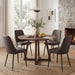 Dining Chairs Set of 4,Dining Room Chairs, Upholstered High Back Side Modern Chairs with Metal Legs, Easy‑To‑Clean Leather Kitchen Chairs for Dining Room Living Room Brown