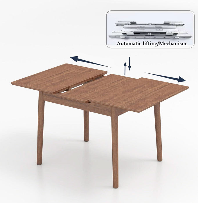 40"-52" Solid Wood Extendable Dining Tables for 2-6 Walnut