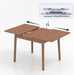 40"-52" Solid Wood Extendable Dining Tables for 2-6 Walnut