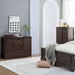Farmhouse 5 Drawers Dresser for Bedroom, 48" Tall Dresser W/Sliding Barn Door, Rustic Dresser 5 Chest of Drawers, Storage Organizer Dresser for Bedroom, Hallway, Living Room, Dining Room, Espresso